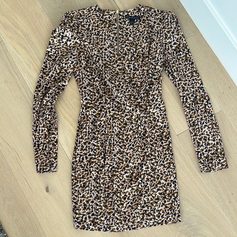 Leopard Print Long Sleeve Dress